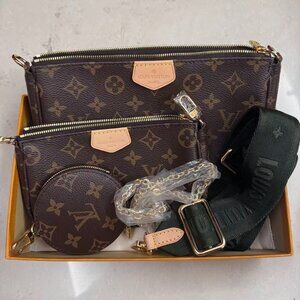 Louis Vuitton Dark Brown Monogram Belt Bag Set